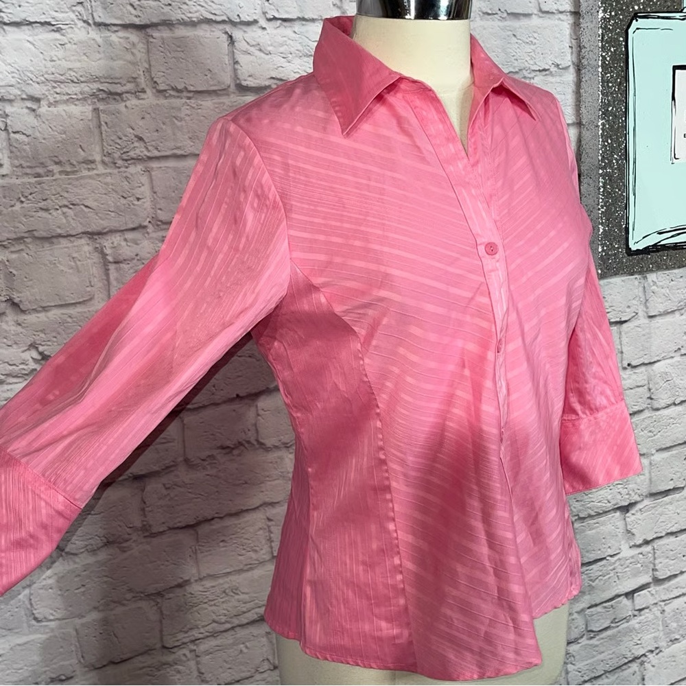 Pink Textured Button Down - Picture 4 of 8